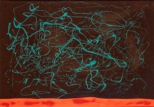 GIULIO TURCATO (Mantova, 1912 - Roma, 1995) : Astratto: linee verdi su fondo nero ...  - Auction Arte moderna e contemporanea. Dipinti, disegni, sculture e stampe d'autore del XIX e del XX secolo - Bertolami Fine Art - Casa d'Aste