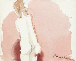 Nudo di spalle, 1970...  - Auction Arte moderna e contemporanea. Dipinti, disegni, sculture e stampe d'autore del XIX e del XX secolo - Bertolami Fine Art - Casa d'Aste