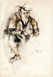 MARCELLO AVENALI (Roma, 1912 - 1981) - Rittratto virile, 1952...