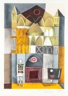 FRANCO GENTILINI (Faenza, 1909 - Roma, 1981) : Cattedrale gotica...  - Auction Arte Moderna e Contemporanea - Pittura, Scultura, Arti decorative e Disegni dal XIX al XXI secolo - Bertolami Fine Art - Casa d'Aste