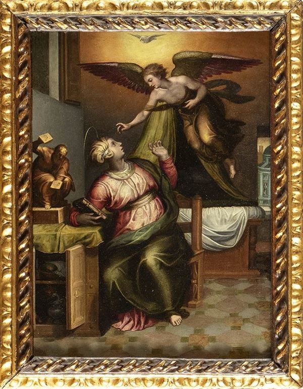 MARCELLO VENUSTI (Mazzo di Valtellina, 1510 - Roma, 1579) : Annunciazione...  - Auction Dipinti, Disegni e Sculture dal XIV al XIX secolo - Bertolami Fine Art - Casa d'Aste