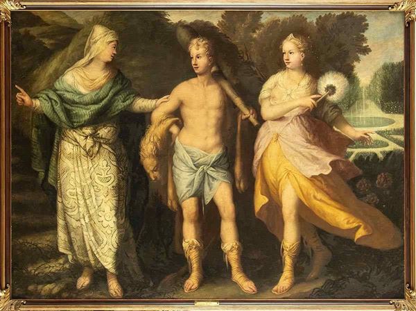FRIEDRICH SUSTRIS (Padova, 1540 - Monaco, 1599) : Ercole al bivio...  - Asta Dipinti, Disegni e Sculture dal XIV al XIX secolo - Bertolami Fine Art - Casa d'Aste