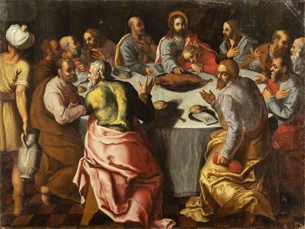 LIVIO AGRESTI (Forl&#236;, 1505  - Roma, 1579), ATTRIBUITO - Ultima cena...