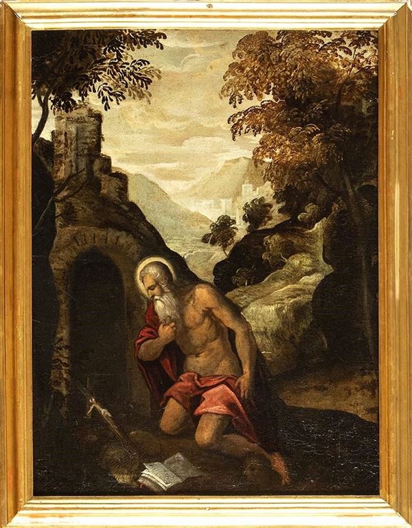 PUWELS FRANCK, DETTO PAOLO FIAMMINGO (Anversa, 1540 - Venezia, 1596), ATTRIBUITO - San Girolamo penitente...