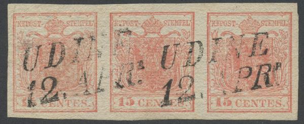 Lombardo veneto - 15 cent. II type with pseudo-laid paper