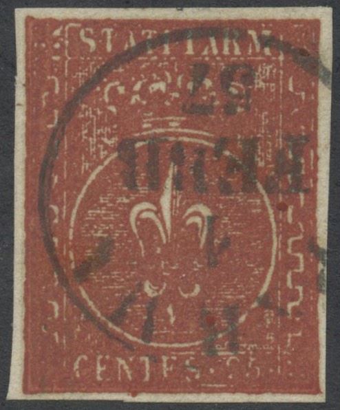 Parma - 25 cent. no.8  - Auction Stamps and Postal History - Bertolami Fine Art - Casa d'Aste