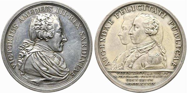 REGNO DI SARDEGNA. Vittorio Amedeo III (1773-1796). Medaglia nozze di Vittorio ...