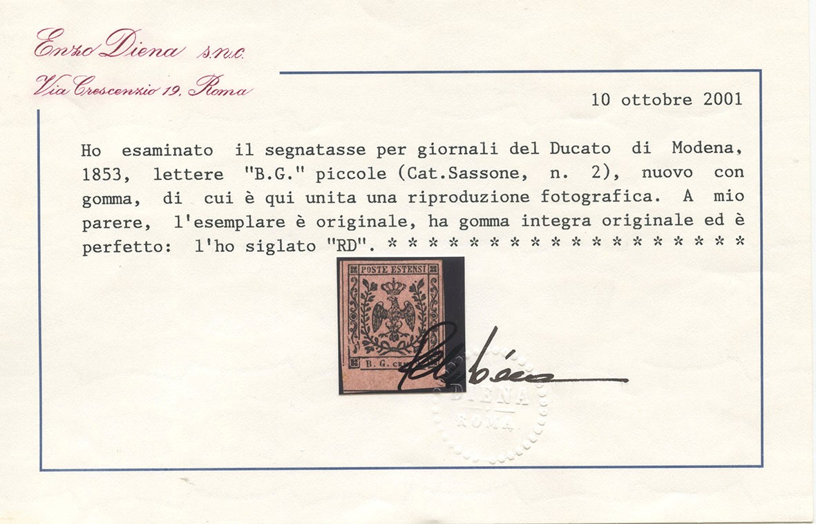 Modena - Segnatasse per Giornali