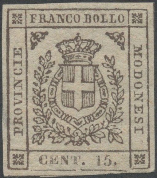 G.P. Modena - 15 cent. Bruno  - Asta Francobolli e Storia Postale - Bertolami Fine Art - Casa d'Aste