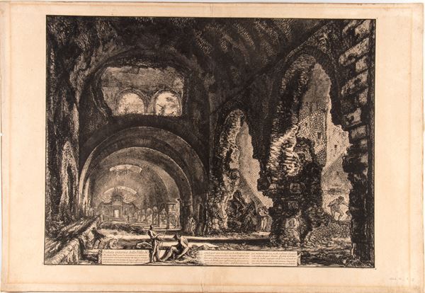 Giovanni Battista Piranesi - Veduta interna della Villa di Mecenate…