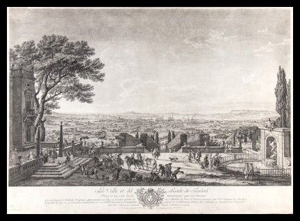 Jacques-Philippe Le Bas (1707-1783) e Charles-Nicolas Cochin (1715-1790) 
da Claude Joseph Vernet (1714-1789) : La Ville et La Rade de Toulon, c. 1760...  - Asta Stampe antiche, moderne e carte geografiche - Bertolami Fine Art - Casa d'Aste