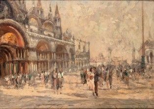 ITALICO BRASS (Gorizia, 1870 - Venezia, 1943) - Piazza San Marco in Venezia...
