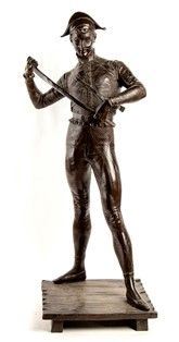 PAUL DUBOIS ( Nogent-sur-Seine, 1829 - Parigi, 1905) - Arlecchino...