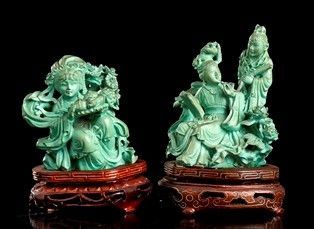 DUE SCULTURE IN TURCHESE
Cina, XX secolo...
