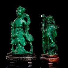 DUE FIGURE IN MALACHITE
Cina, XX secolo...