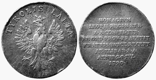 TIROLO. Leopoldo II (1790-1792). Medaglia TYROLIS LAETA. Ag (4,31 g). BB...  - Auction Monete e medaglie moderne Italiane ed Estere - Bertolami Fine Art - Casa d'Aste