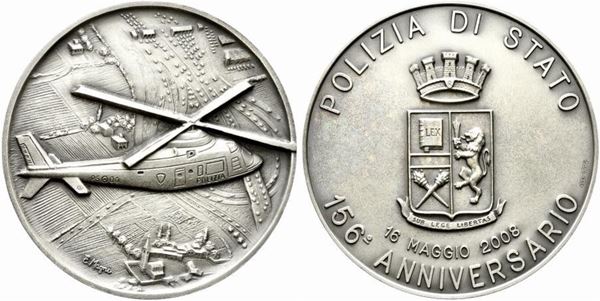 POLIZIA DI STATO. Medaglia 156° anniversario 2008. IPZS opus Magni. Ag 0.986 (7...  - Auction MARIA PIA E AMINTORE FANFANI - Bertolami Fine Art - Casa d'Aste