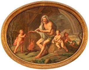 GIUSEPPE BONITO (Castellammare di Stabia, 1707 - Napoli,  1789), ATTRIBUITO : Allegoria dell'Inverno...  - Auction Dipinti, Disegni e Sculture dal XIV al XIX secolo - Bertolami Fine Art - Casa d'Aste