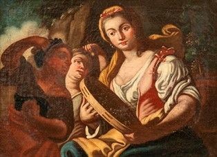 Pietro Bardellino : Suonatrice di tamburello...  - Asta Dipinti, Disegni e Sculture dal XIV al XIX secolo - Bertolami Fine Art - Casa d'Aste