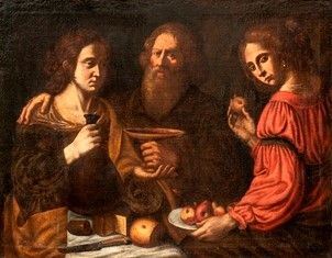 AMBITO DI PAOLO DOMENICO FINOGLIO (Orta di Atella o Napoli,  1590 ca. &#8211; Conversano, 1645) - Lot e le figlie...
