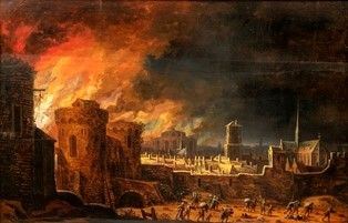 EGBERT VAN DER POEL (Delft, 1621 &#8211; Rotterdam, 1664) ATTRIBUITO : Il grande icendio della città di Delft...  - Auction Dipinti, Disegni e Sculture dal XIV al XIX secolo - Bertolami Fine Art - Casa d'Aste
