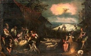 Adorazione dei pastori ...  - Auction Dipinti, Disegni e Sculture dal XIV al XIX secolo - Bertolami Fine Art - Casa d'Aste