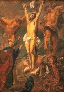 Peter Paul Rubens : Gesù crocifisso tra i due ladroni...  - Asta Dipinti, Disegni e Sculture dal XIV al XIX secolo - Bertolami Fine Art - Casa d'Aste