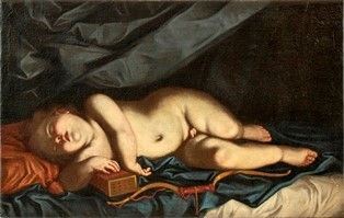 Cupido dormiente ...  - Auction Dipinti, Disegni e Sculture dal XIV al XIX secolo - Bertolami Fine Art - Casa d'Aste