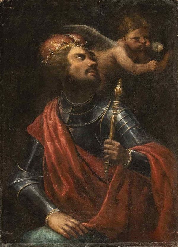 Sovrano con emblemi del potere (allegoria della caducità della gloria mondana) ...