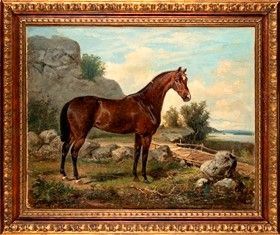 KARL GEORG ARSENIUS (&#214;rebro, 1855 - Vineuil, 1908) : Cavallo, 1873...  - Asta Arte moderna e contemporanea. Dipinti, disegni, sculture e stampe d'autore del XIX e del XX secolo - Bertolami Fine Art - Casa d'Aste