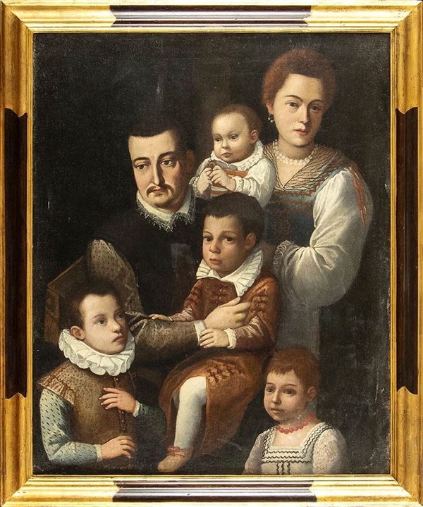 Ritratto di famiglia...  - Asta Dipinti, Disegni e Sculture dal XIV al XIX secolo - Bertolami Fine Art - Casa d'Aste