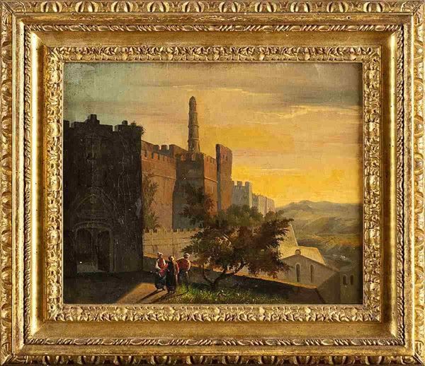 Veduta di fantasia di città orientale fortificata...  - Auction Dipinti, Disegni e Sculture dal XIV al XIX secolo - Bertolami Fine Art - Casa d'Aste