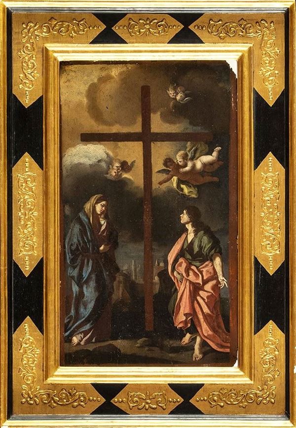 SCUOLA NAPOLETANA, FINE XVII / INIZIO XVIII SECOLO - Contemplazione della Croce...