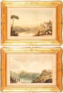 Vedute di Castel Gandolfo...  - Auction Arte moderna e contemporanea. Dipinti, disegni, sculture e stampe d'autore del XIX e del XX secolo - Bertolami Fine Art - Casa d'Aste