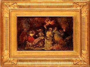 ADOLPHE-JOSEPH-THOMAS MONTICELLI - Danza attorno al falò...