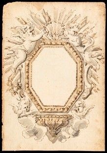 GIUSEPPE VALADIER (Roma, 1762 - 1839), ATTRIBUITO : Recto: elemento architettonico a cornice con putti e mensola - Verso: studi di ...  - Auction Dipinti, Disegni e Sculture dal XIV al XIX secolo - Bertolami Fine Art - Casa d'Aste