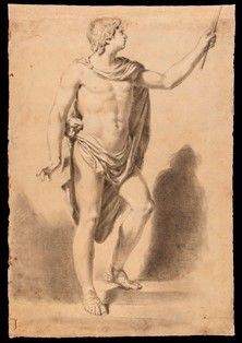 Pietro Fancelli : Studio di figura maschile...  - Asta Dipinti, Disegni e Sculture dal XIV al XIX secolo - Bertolami Fine Art - Casa d'Aste
