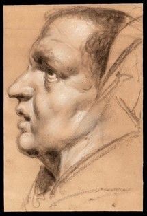 JACOPO GUARANA (Verona, 1720 - 1808), ATTRIBUITO - Studio di volto di donna anziana di profilo...