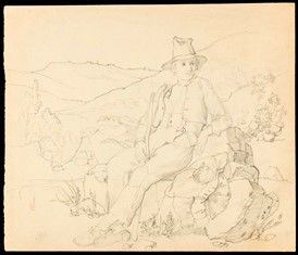 Giuseppe Moricci : Giovane contadino...  - Asta Dipinti, Disegni e Sculture dal XIV al XIX secolo - Bertolami Fine Art - Casa d'Aste