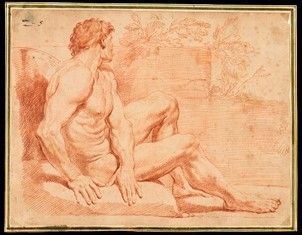 Studio di nudo seduto...  - Asta Dipinti, Disegni e Sculture dal XIV al XIX secolo - Bertolami Fine Art - Casa d'Aste