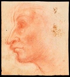 Studio per testa maschile di profilo...  - Asta Dipinti, Disegni e Sculture dal XIV al XIX secolo - Bertolami Fine Art - Casa d'Aste