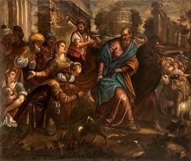 ANDREA MICHIELI DETTO ANDREA VICENTINO (Vicenza, 1542 - Venezia, 1618), ATTRIBUITO - Entrata di Cristo a Gerusalemme...