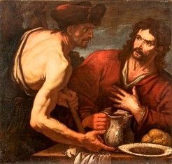 Antonio Zanchi - Esaù vende a Giacobbe la primogenitura per un piatto di lenticchie...
