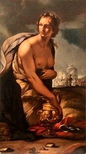Una delle figlie di Lot alle porte di Sodoma in fiamme...  - Auction Dipinti, Disegni e Sculture dal XIV al XIX secolo - Bertolami Fine Art - Casa d'Aste