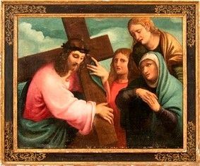 SCUOLA LOMBARDA, SECONDA MET&#192; XVI SECOLO - Cristo portacroce...