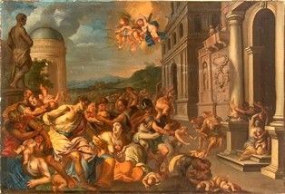 CERCHIA DI CARLO MARATTI (Camerano, 1625 - Roma, 1713) - La strage degli innocenti...
