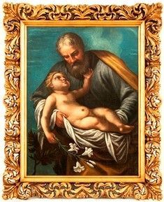 GIUSEPPE NUVOLONE (San Gimignano, 1619 - Milano, 1703) - San Giuseppe con in braccio Gesù Bambino...