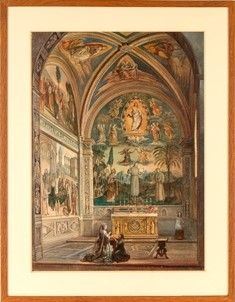 VINCENZO MARCHI (Roma, 1818 -1894) - La cappella Bufalini all'Ara Coeli con figure...