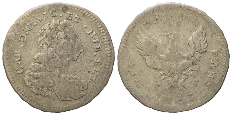 Palermo. Regno di Sicilia. Carlo di Borbone (1734-1759). 2 Tari 1743. Gig.59; Ag; 4,30gr; Rr