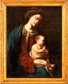 AMBITO DI MASSIMO STANZIONE (Frattamaggiore o Orta di Atella, 1585 &#8211; Napoli, 1656) - Madonna con Bambino...